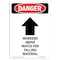 Signmission OSHA Danger Sign, Workers Above Watch, 24in X 18in Decal, 18" W, 24" L, Portrait OS-DS-D-1824-V-1624 - alternate 1